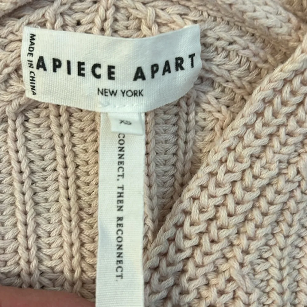 APiece Apart New York Cable Detail Cashmere/Cotton Blend Sweater - Picture 3 of 6